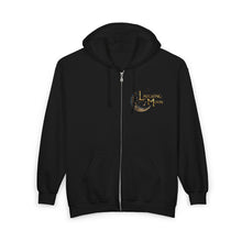 Load image into Gallery viewer, Unisex Laughing Moon Logo Full Zip Hooded Sweatshirt