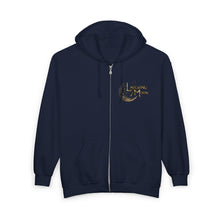 Load image into Gallery viewer, Unisex Laughing Moon Logo Full Zip Hooded Sweatshirt