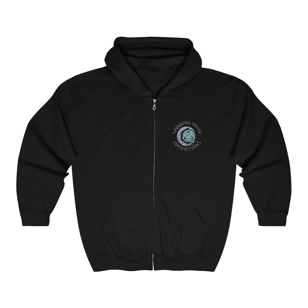 ONLY BLACK Laughing Moon  Full Zip Hooded Sweatshirt